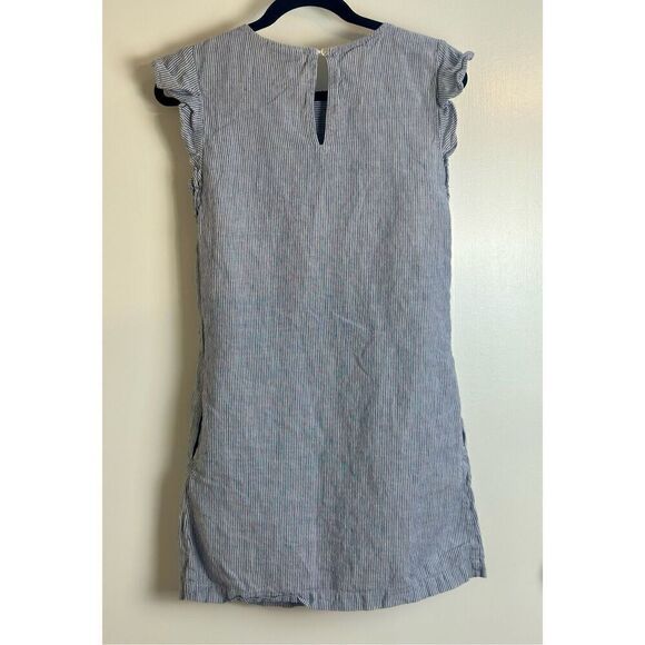 Cynthia Rowley size XS blue/white 100% linen dress - Picture 7 of 8